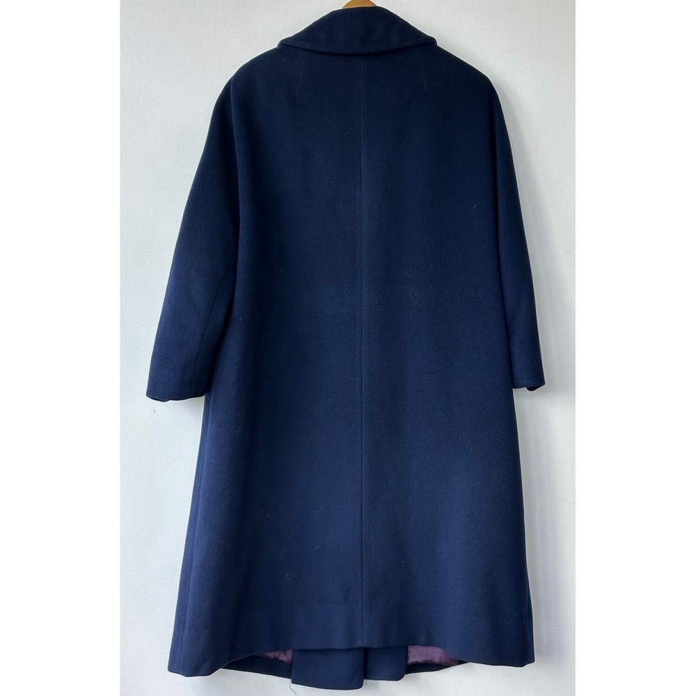 Biarritz Cashmere Swing Coat Vintage Wolf & Dessauer Womens M Navy Blue Good - Picture 4 of 8
